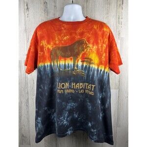Vintage MGM Grand Lion Habitat Las Vegas Tie Dye T-Shirt XL (23”x29”)